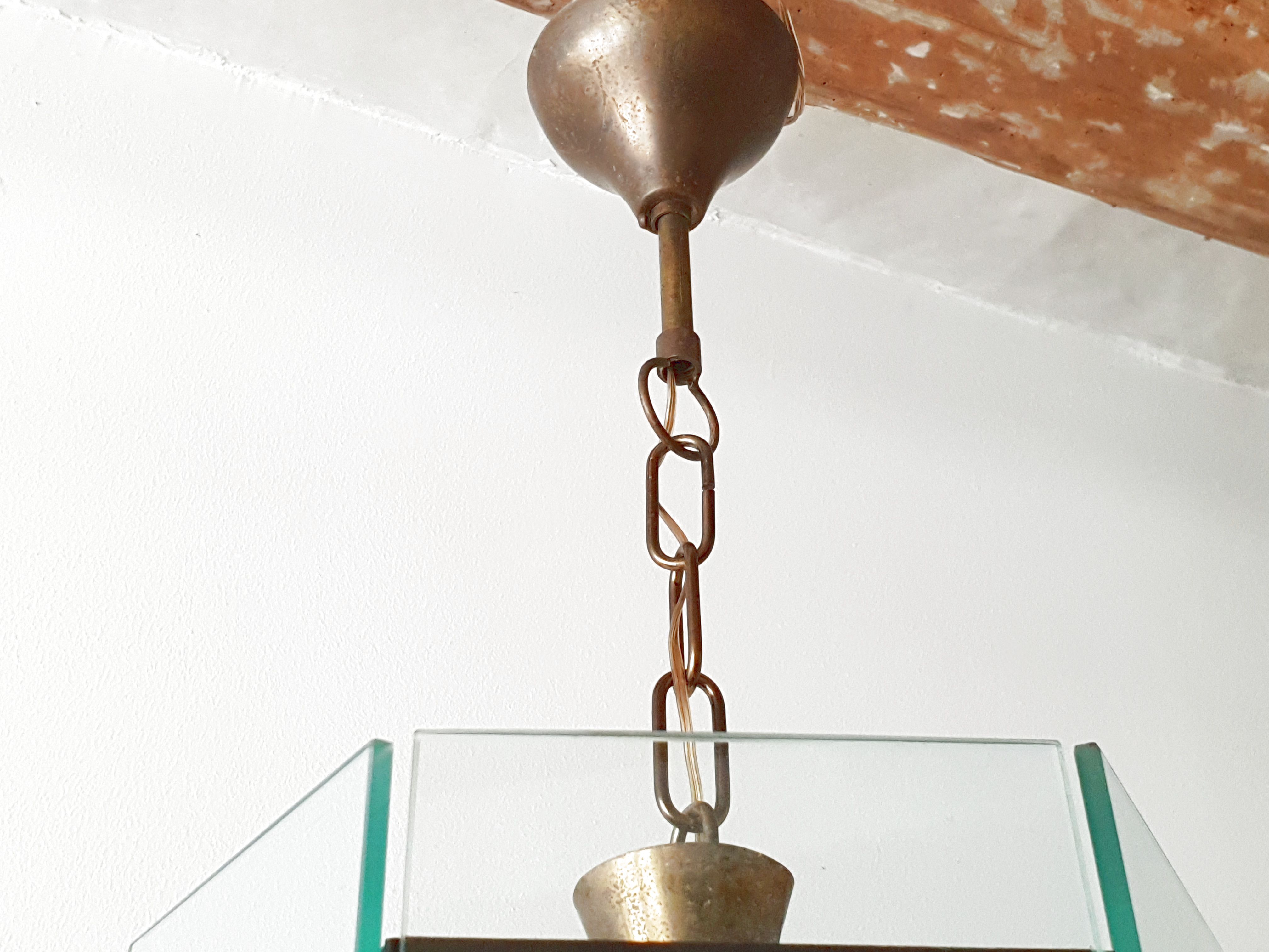 Brass lantern glass 1950