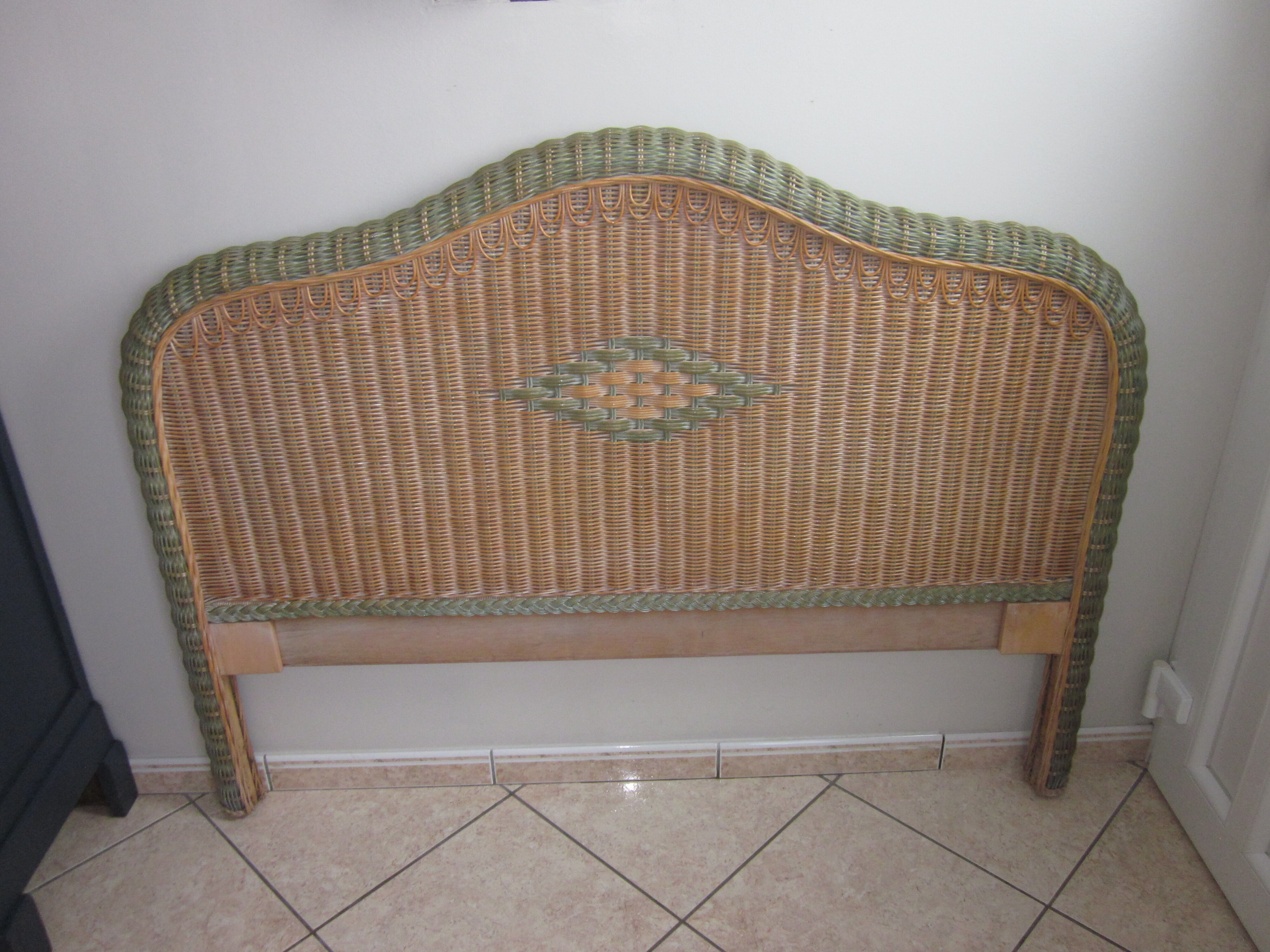 Vintage rattan headboard