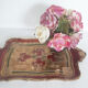 Venetian wooden top, red and gold, vintage, 50s