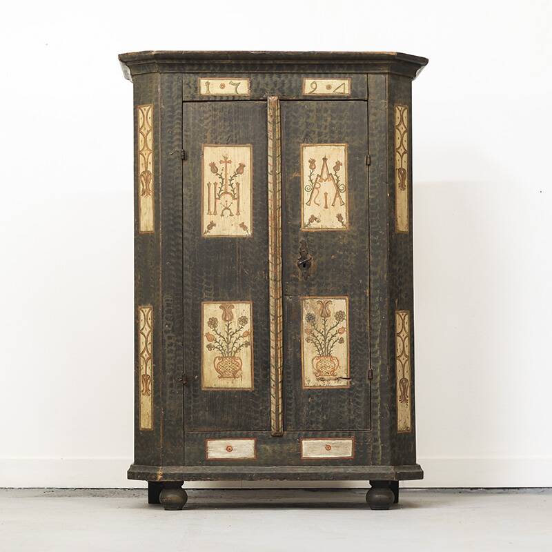 Painted Folk Art Bridal Cupboard 1794