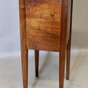 Directoire bedside table in walnut with marble top.