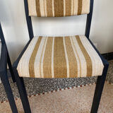 2 wooden chairs and vintage fabric