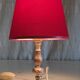Table lamp in gilded brass and red velvet - mid 20th century.