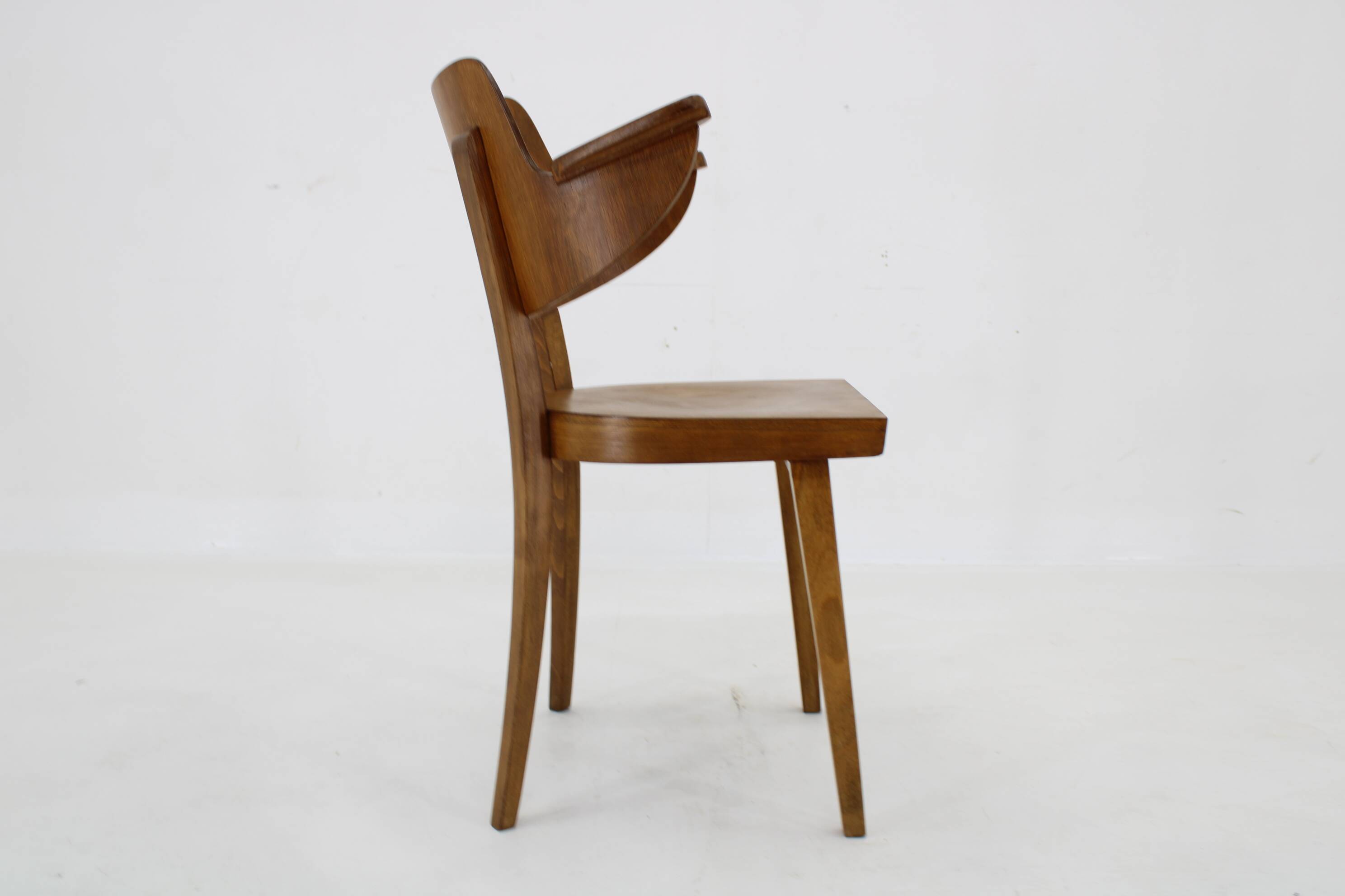 1960s Desk or Side Beech Chair by Ton, Czechoslovakia