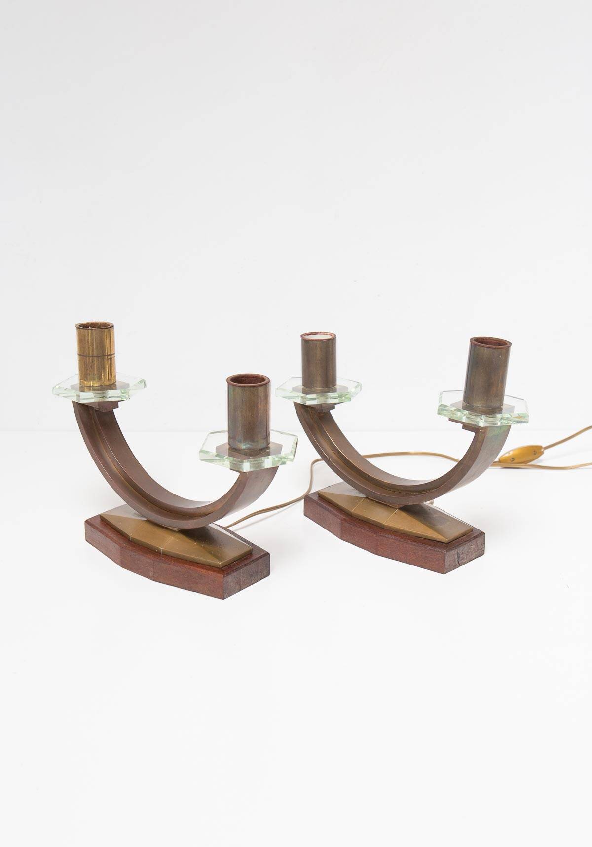 Pair of art deco style bedside lamps circa 1940