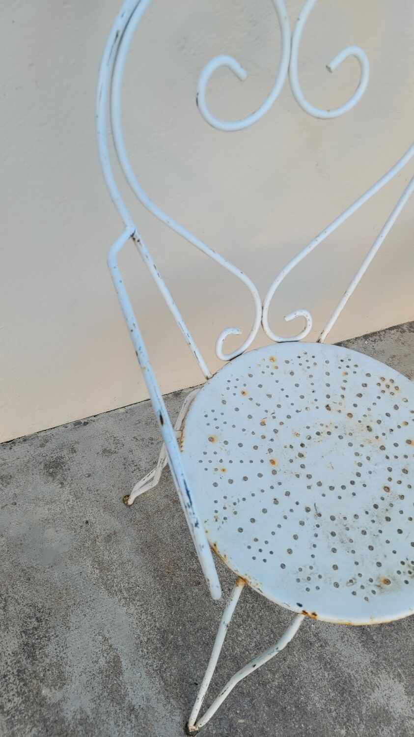 Salon de jardin série de 6 fauteuils en fer de jardin