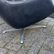 Fauteuil pivotant vintage Bramia avec repose-pieds