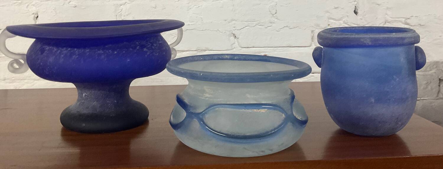 Trio of Murano “Scavo” plant pots from the 60s and 70s