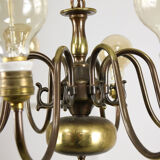Viennese minimal brass 8-arm chandelier