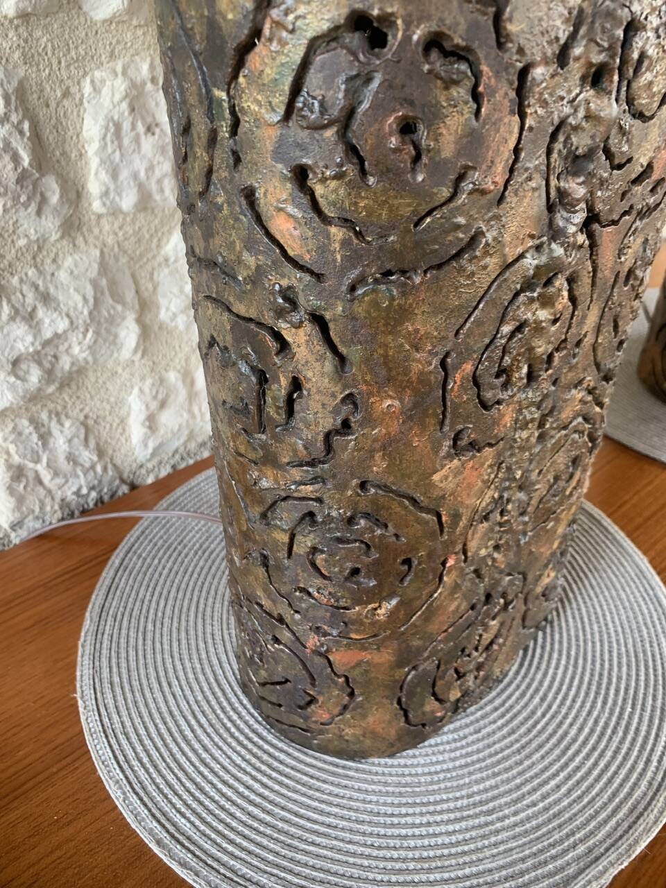 Pair of Brutalist table lamps by Irv Bramberg, 1960s