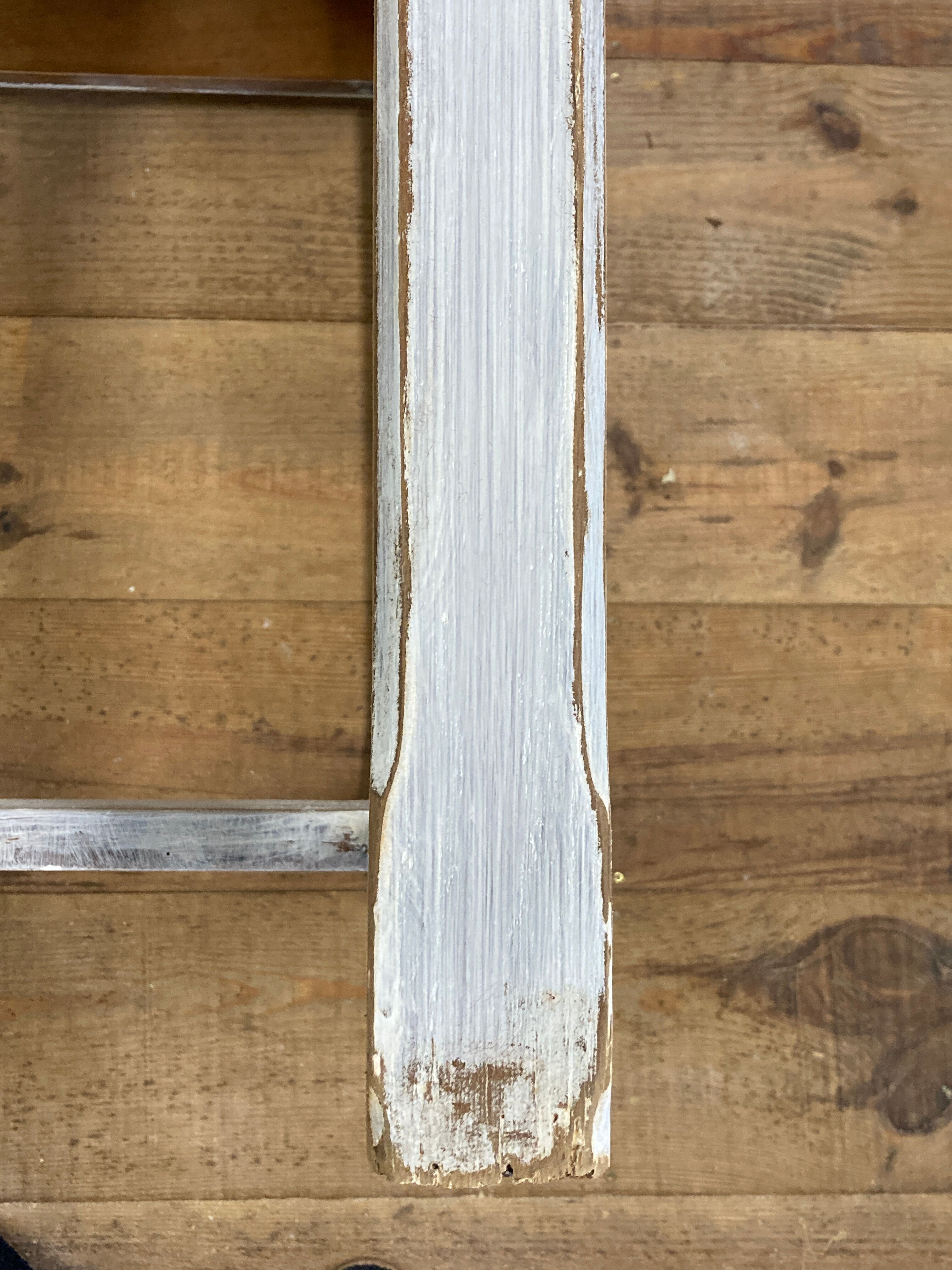 Farmhouse table 6 people white patinated in rectangular solid oak