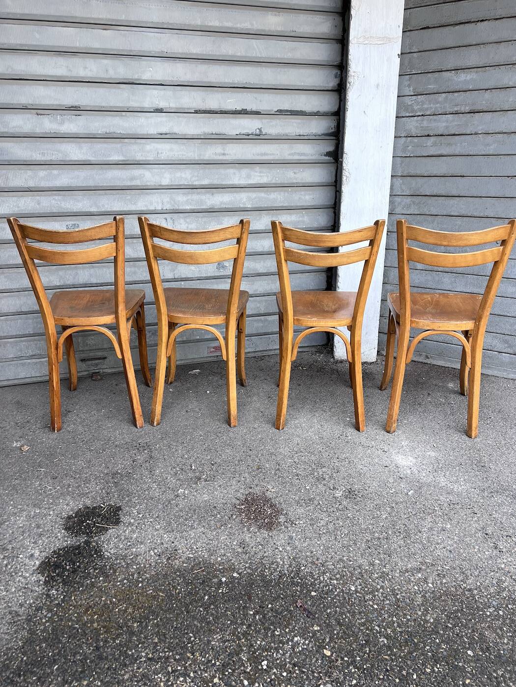 (Lot) 4 Chaises Bistrot Baumann modèle 56