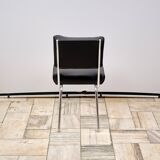 Vintage Leather Chair with Chrome Legs, 1970s, Czechoslovakia