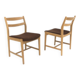 Set of 2 Scandinavian oak chairs, Sweden, 1970.