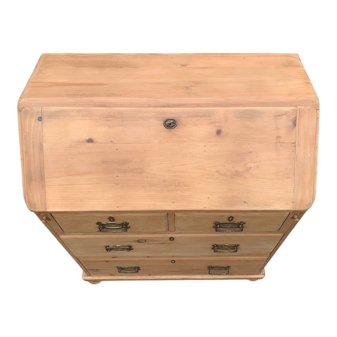 Commode, English slant-front desk, 19th century.