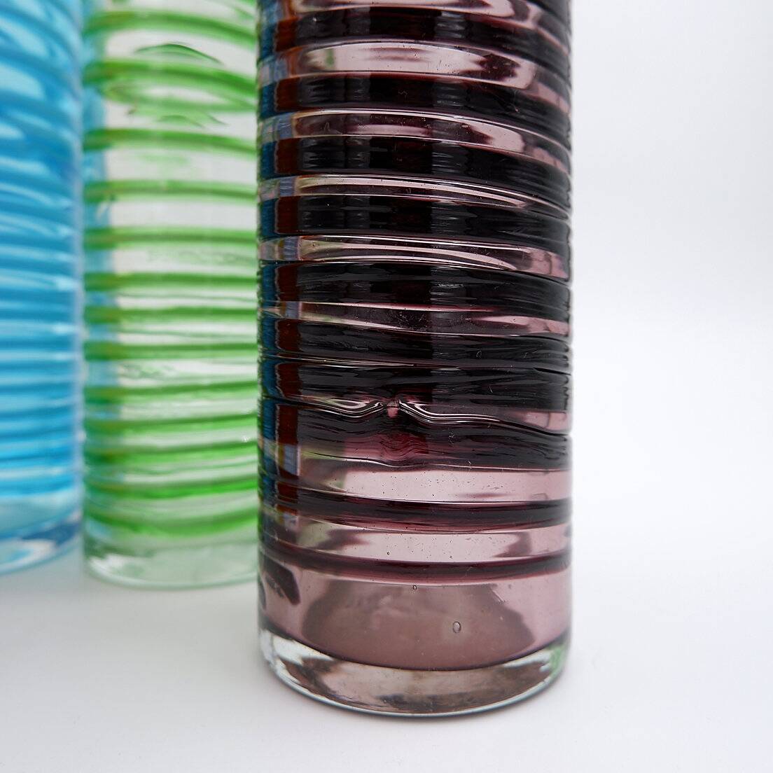 Set of four large spiral vases - Murano glass