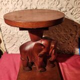 Elephant side table, Art Deco wooden accent table.