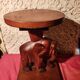 Bout de canapé éléphant, table d'appoint Art déco en bois