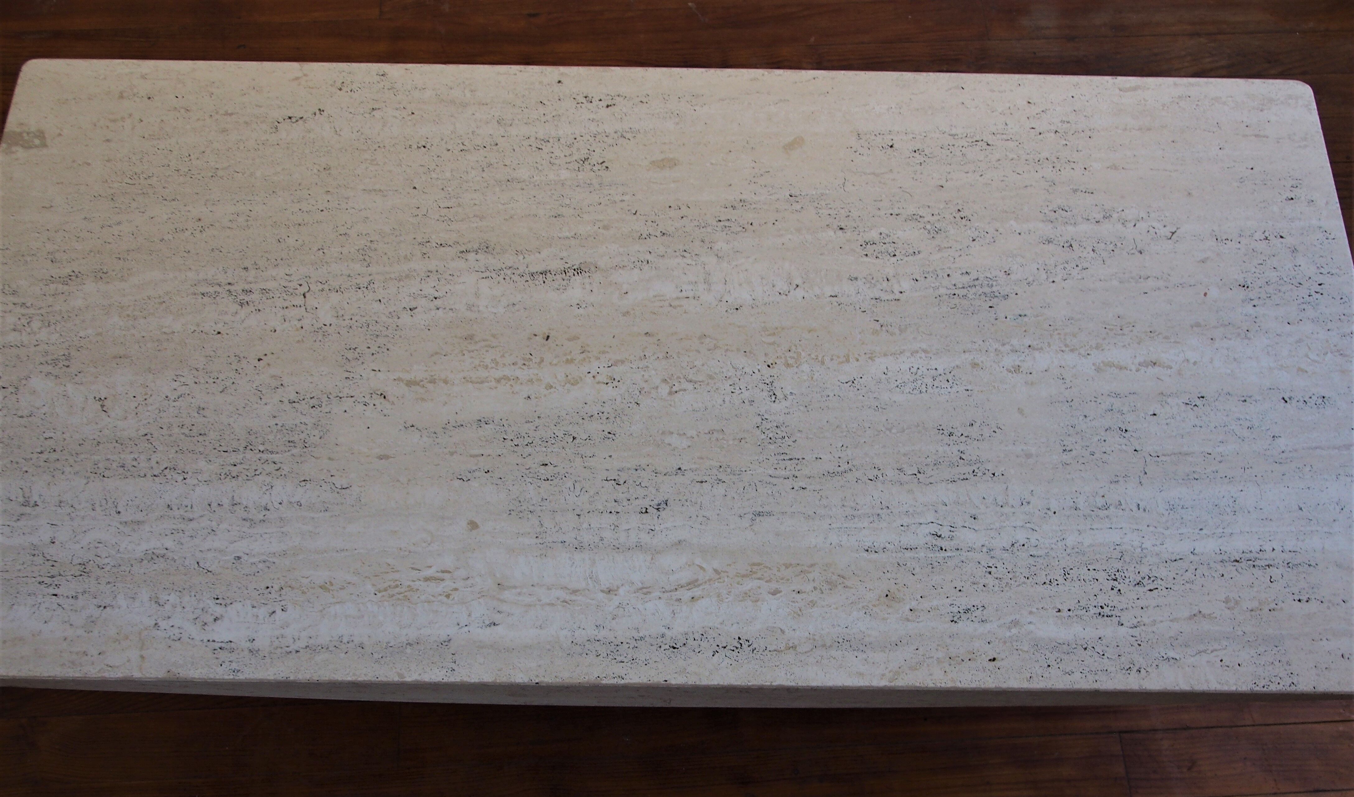 Travertine coffee table, 1980s