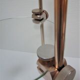 Vintage design glass and metal display shelf