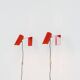 Pair of red metal wall lights