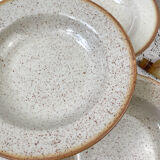 6 Tulowice speckled stoneware soup plates