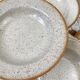 6 assiettes creuses en grès mouchetées Tulowice