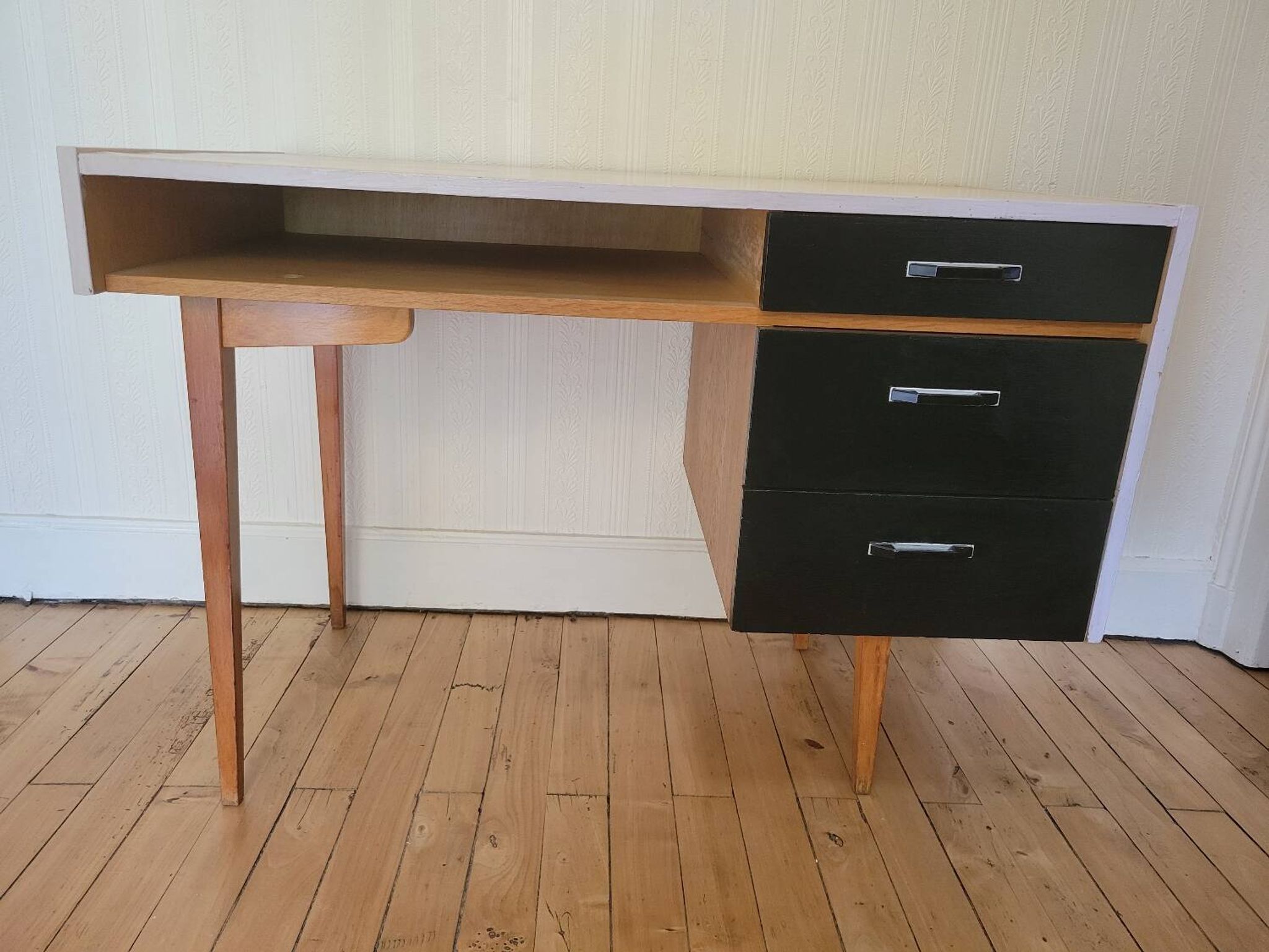 Bureau pieds compas vers1970