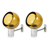 Wall lamps in chromed metal and glass by Archimède Séguso