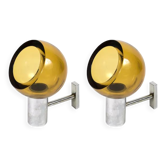 Wall lamps in chromed metal and glass by Archimède Séguso