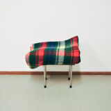 Green checkered vintage wool blanket aabe