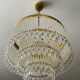 Waterfall chandelier in brass and tassels from the 60s and 70s