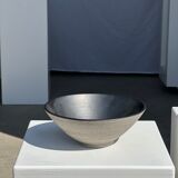 Duo of gray Indonesian ceramic bowls or salad bowls