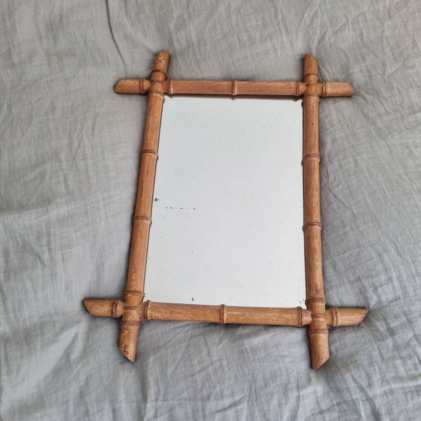 Vintage bamboo mirror