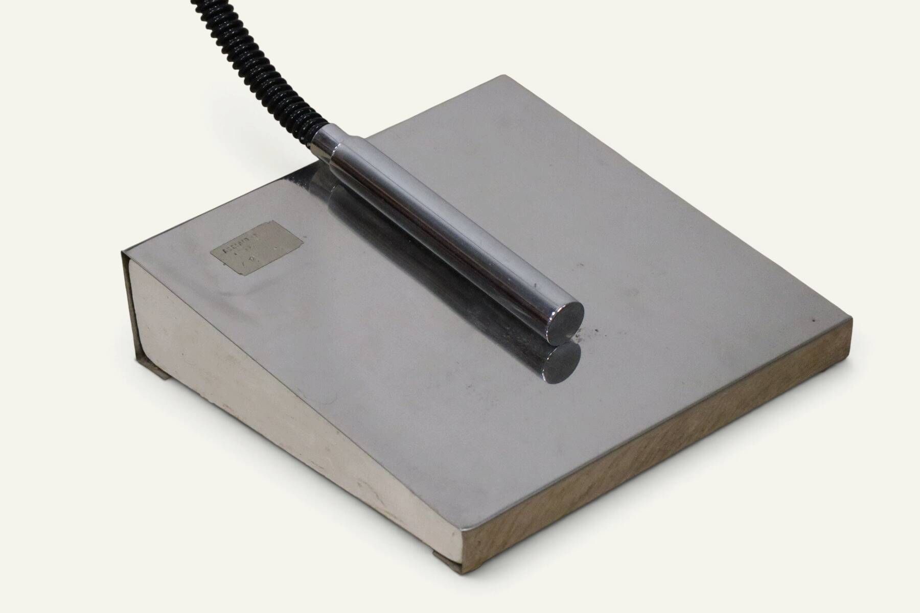 Vintage arc floor lamp with a chrome metal balance, 1970.