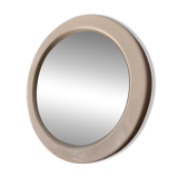 Vintage white plastic round mirror