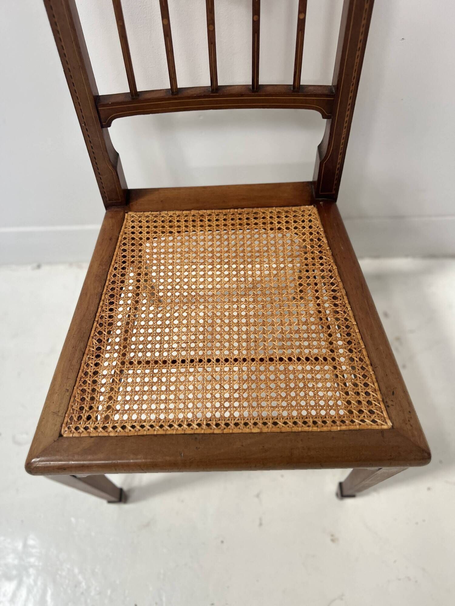 Art Deco bedroom chair in marquetry wood, 20th century.