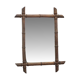 Wooden bamboo imitation mirror, antique mirror, hanging mirror, interior decor, mirror