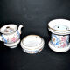Tisanière ancienne en porcelaine de Paris veilleuse Théière à infusion fleurie peint main 19e s.