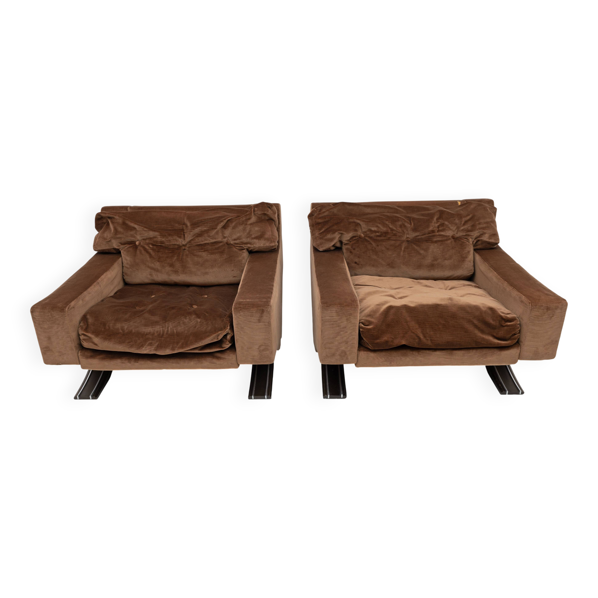 Pair of Mid-century Modern Italian Armchairs by Franz Sartori for Flexform