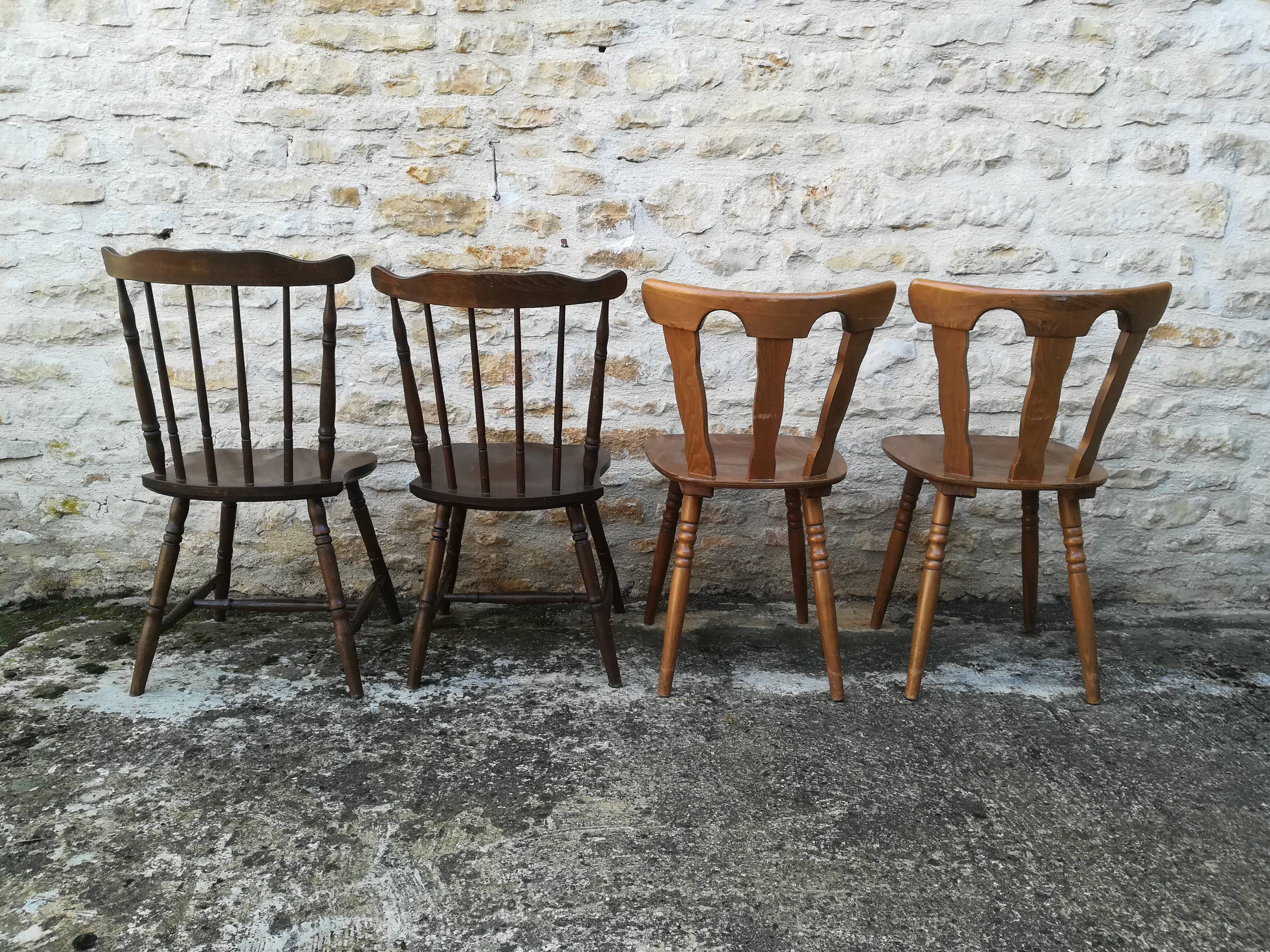 Mismatched bistro chairs