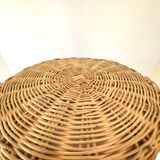 High basket with woven straws
