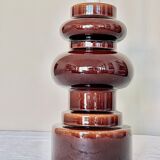 Vintage large 70's Steuler Ceramic Germany 288/25 Cari Zalloni Design Candle Holder dark brown