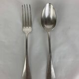 6 forks & 6 spoons Christofle Baguette Fidelio model silver metal