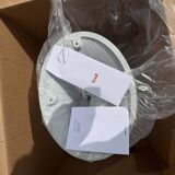 Original oval Tulip Knoll table 198cm white laminate, NEW in the box.