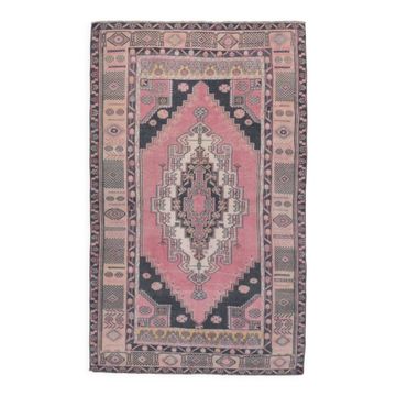 4x7 Pink & Navy Blue Classic Vintage Rug, 134x216Cm