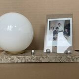 Art Deco marble photo holder lamp