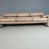 Vico Magistretti "Maralunga" 3-seater re-upholstered full wool sofa for Cassina