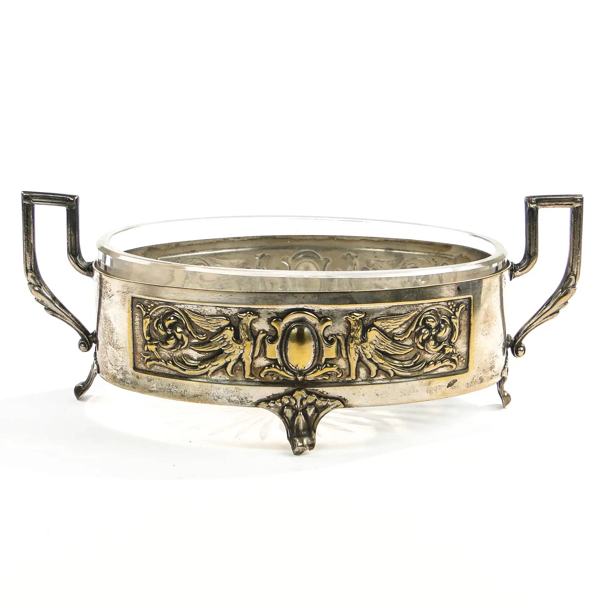 Empire jardiniere, silver-plated brass, Poland, 19th century