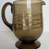 Art deco pitcher in smoked glass